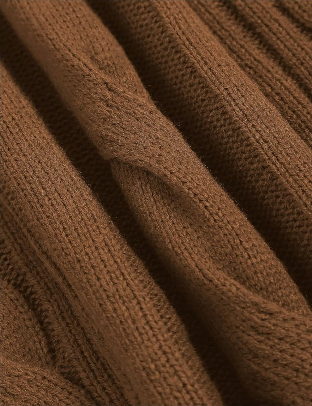 Oversized Cable Knit Sweater – Round Neck Pullover with Volume Long Sleeves